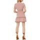 thumbnail image 3 of Vestido de verano sin mangas para mujer INSPIRE CHIC, con escote en V, mangas abullonadas, cintura fruncida, vestido mini casual, talla XS, color rosa, 3 of 7