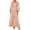 Apricot, variant on Women's Printed Balloon Sleeve Maxi Shirt Dress with Belt and Button Front 100% Polyester fabric for Everyday Wear