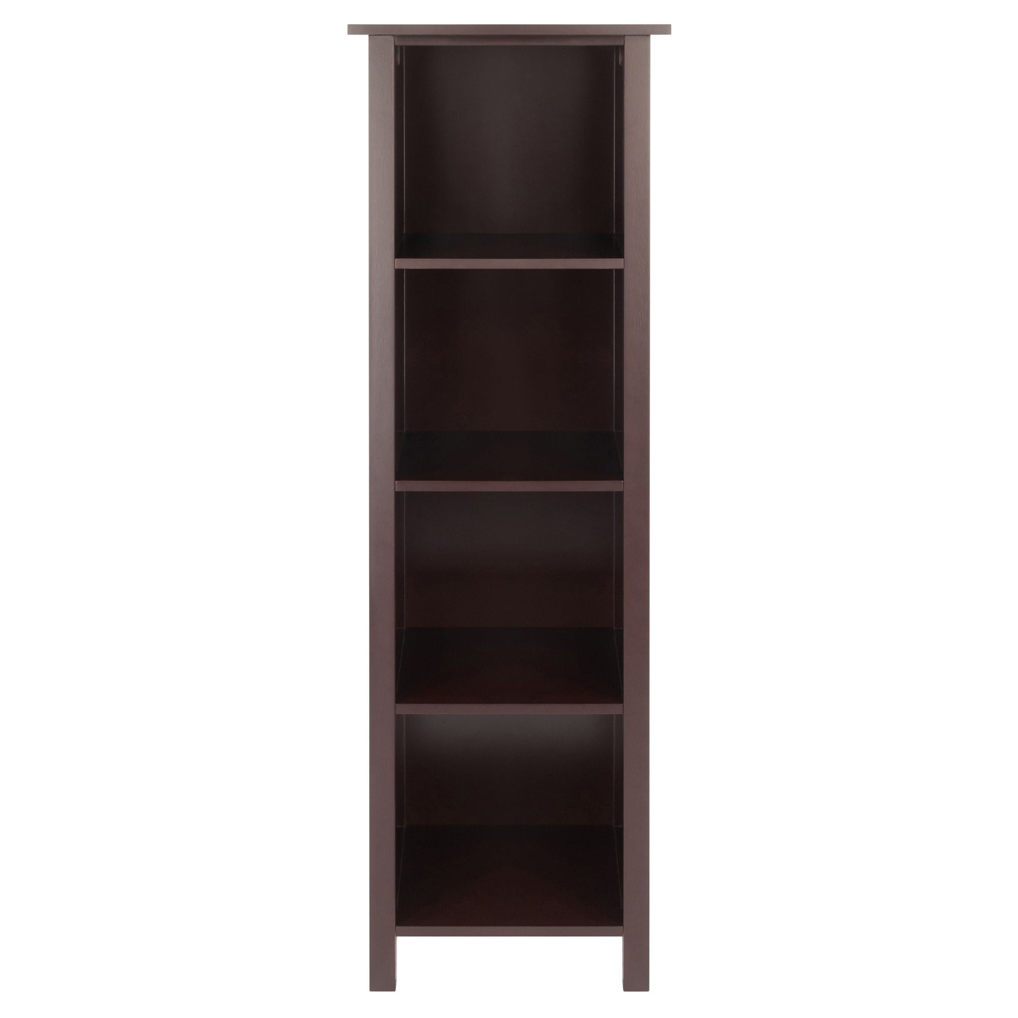 Winsome Wood Milan 4-Section Tall Storage Shelf, Narrow, Walnut Finish