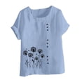 thumbnail image 4 of Babysbule Crew Neck Floral Short Sleeve Blouse, Women's, 4 of 5