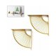 thumbnail image 1 of Soporte para estante triangular festoneado flotante de metal dorado, juego de 2 soportes de esquina para estante colgante para restaurante/oficina/decoración del hogar (20 cm/7,9 pulgadas), 1 of 5