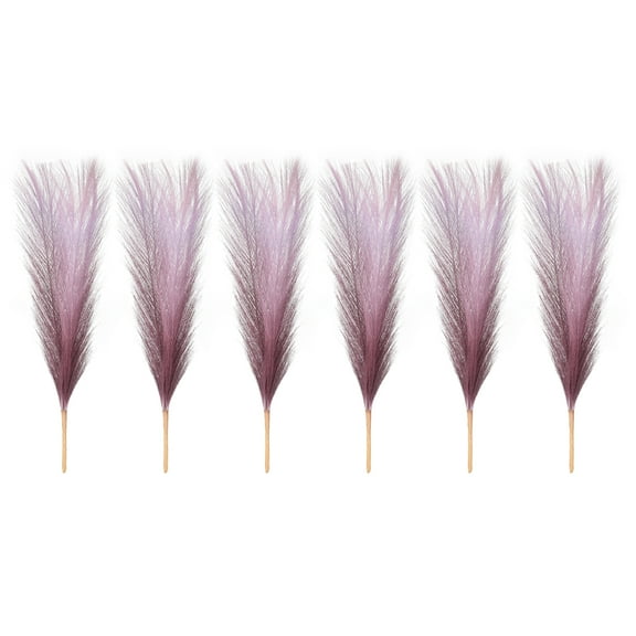 Uxcell Faux Pampas Grass, Boho Decor for Home Decoration Artificial Tall Fluffy Stems Wedding Flower Party Vase Arrangement Wine Red