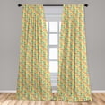 thumbnail image 5 of Ambesonne Retro Curtains, Multicolored Round Motifs Art, Pair of 28"x84", Cinnamon Apple Green, 5 of 5