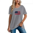 thumbnail image 6 of Women's 230g 100% Cotton Retro American Flag Printed T-Shirt, 6 of 17