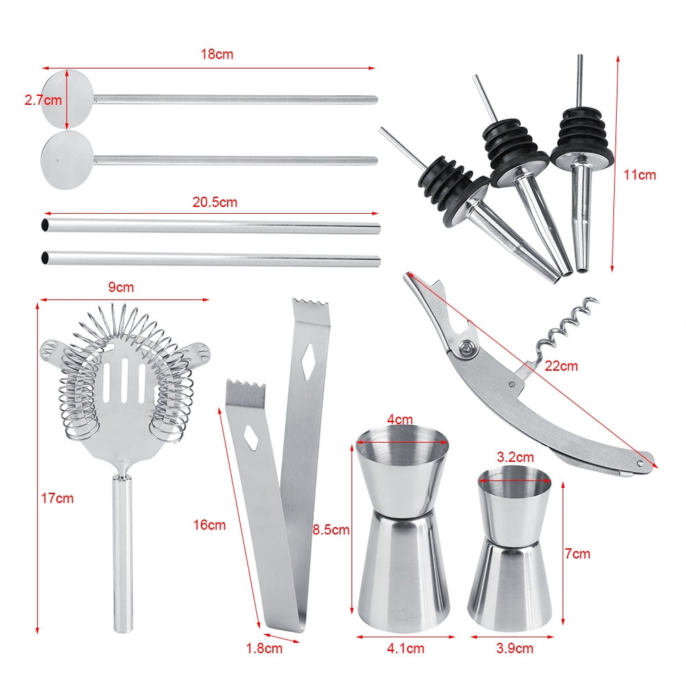 OTVIAP Bartender Tools,Cocktail Shaker Bar Kit,12 Pcs Stainless Steel