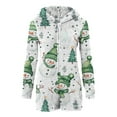 thumbnail image 4 of successthop Christmas Romper Women Snowman Hooded with Cute Ear Fleece Playsuit Sleepwear Shorts Warm Fuzzy Loungewear, 4 of 6