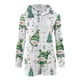 thumbnail image 5 of Pijama de manga larga con cremallera y capucha para mujer, con estampado navideño, cálido, de poliéster, para estar en casa, 5 of 7