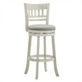 thumbnail image 2 of Weston Home Shapel Lattice Back 29"H Swivel Bar Stool, Antique White Finish, Grey Linen, 2 of 7