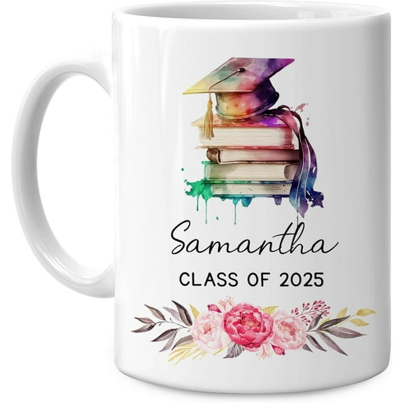 Personalized Gift For Her Graduation 2025 Mug - Class Of 2025- Custom Name Ceramic Mug Coffee Cup 11oz, Gifts For Senior, Back To School, Gift For Daughter, Women, Friends, Gifts For Women