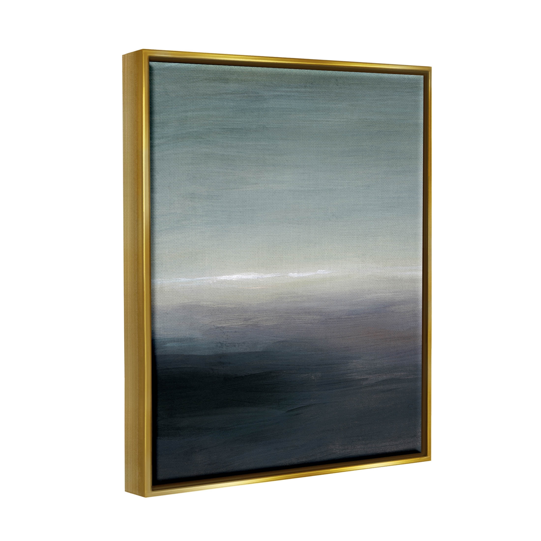 Stupell Industries Dark Abstract Landscape Horizon Painting Metallic Gold Floating Framed Canvas Print Wall Art, Design by Grace Popp