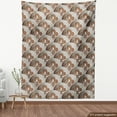 thumbnail image 4 of Ambesonne Vintage Fabric by the Yard Upholstery, Mosaic Retro Floral Print, 5 Yards, Caramel Taupe and Dark Tan, 4 of 5