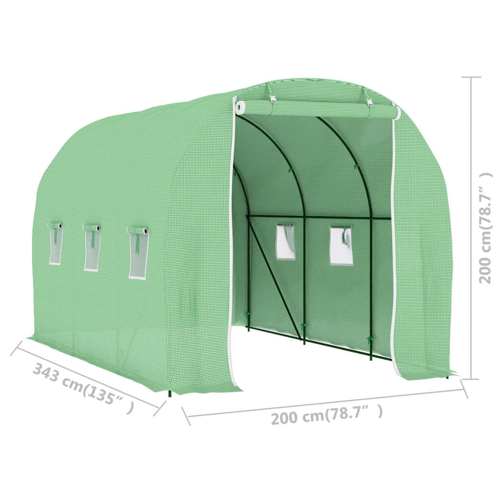 vidaXL Greenhouse Outdoor Grow House Green House for Plant Growing Gardening