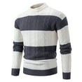 thumbnail image 1 of LOVZFMLL Men's Sweaters, Classic Striped Acrylic Crew Neck Ribbed Pullover, Casual Basic Everyday, Warm Winter Tops, Fall Clothes, 1 of 3