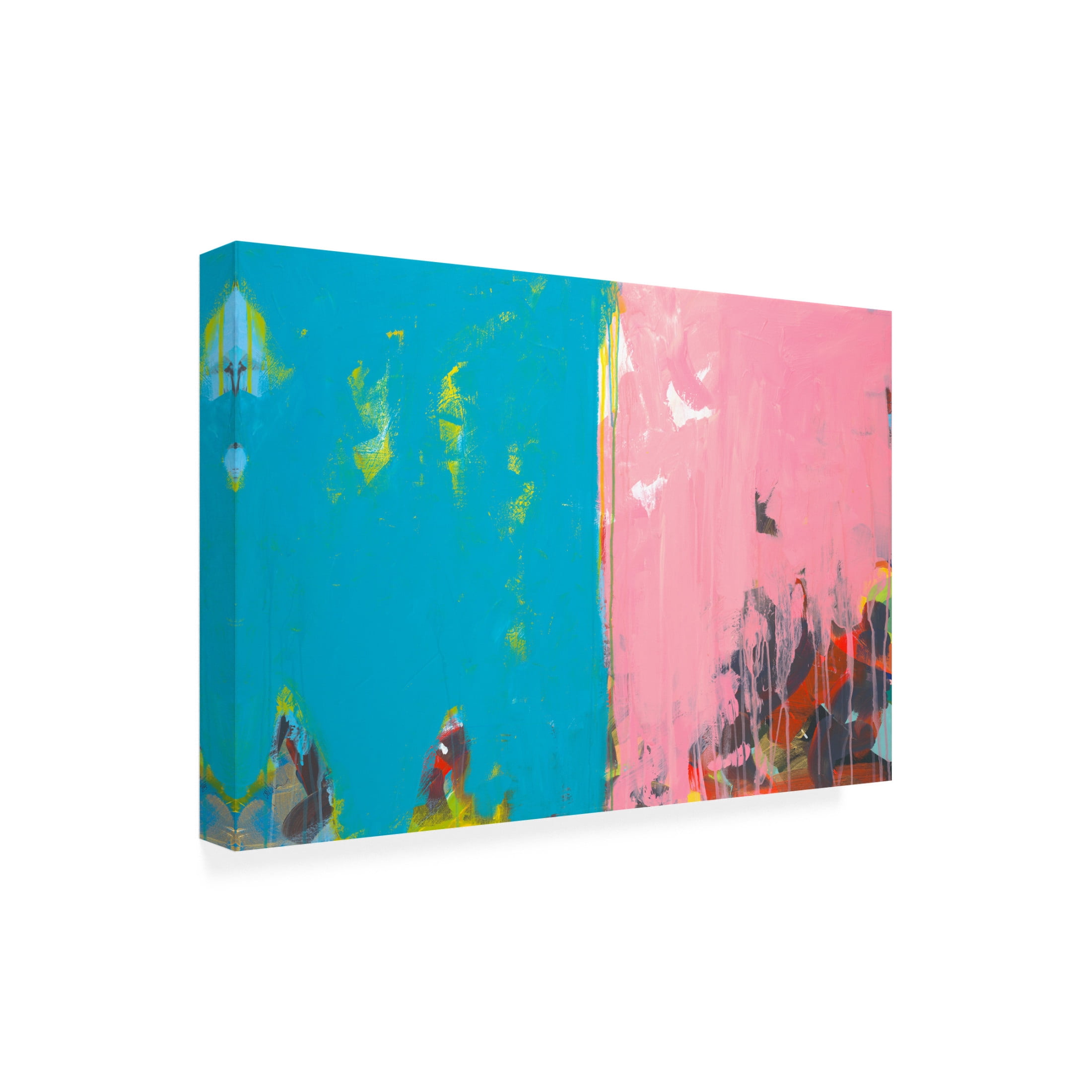 Canvas Wall Art - Jan Weiss 'Colorblock 13' Wall Art for Living Room, Bedroom, or Office Décor by Trademark Fine Art - 47 x 30 Inches