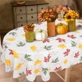thumbnail image 4 of Fall Oval Tablecloth with Pumpkings and Leavesfor Table Smaller Than 48 x 66 inches, Waterproof Fabric Table Cloths for Autumn, Harvest, Thanksgiving(54 x 72 Inch), 4 of 6