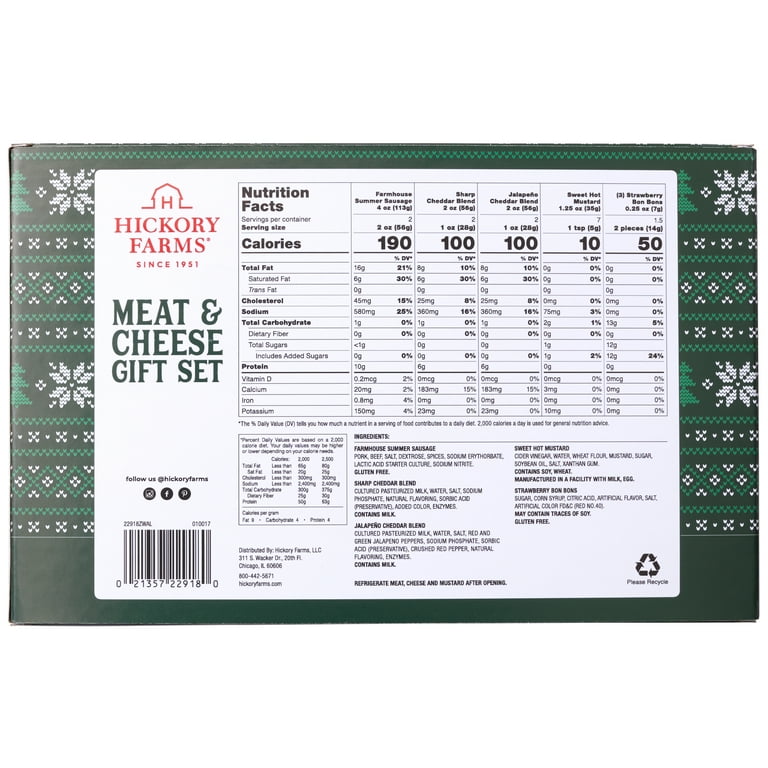 Hickory Farms $14.88 Meat & Cheese Gift Box Gourmet Charcuterie