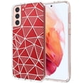 thumbnail image 1 of Galaxy S21 Plus Case, Cute White Geometric Pattern Clear Design Transparent Plastic Hard Back Case with TPU Bumper Protective Case Cover for Samsung Galaxy S21 Plus 5G, 1 of 7