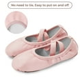 thumbnail image 6 of Stelle Girls Soft Leather Dance Shoes Split Sole Ballet Slippers for Kids Toddler Performance Yoga Shoes Ballerina Shoes Flats,Pink, 6 of 7