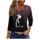 thumbnail image 2 of Fiudx Ofertas Flash Artículos En Oferta Camiseta Holgada de Manga 3/4 con Cuello En V y Estampado Navideño Informal a La Moda para Mujer, 2 of 5