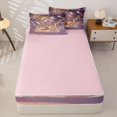 thumbnail image 4 of Castle Fairy Ballet Bow Letter J Zipper Full Size Comforter Sets with Fitted Sheet and 2 Pillowcases,Musical Notes Pattern Zipper Bedding Set,Ivory Champagne,4pcs, 4 of 6