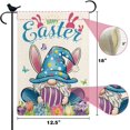 thumbnail image 6 of Happy Easter Gnome Garden Flag 12.5×18 Inch Burlap Double Sided Small Welcome Gnomes Egg Seasonal Outside Vertical Holiday Yard Flag (Blue), 6 of 6