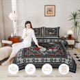 thumbnail image 3 of Erosebridal Wild Bear Queen Comforter Set, Bohemian Aztec Mandala Bedding Comforter Set, Black Gray Red, Black Reversible 3pcs, 1 Comforter and 2 Pillowcases, 3 of 6