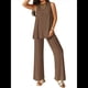 thumbnail image 1 of Conjunto de Dos Piezas para Mujer, Verano 2025, Camiseta Holgada Informal con Pantalones Anchos, Chándal A Juego. Caqui S, 1 of 6