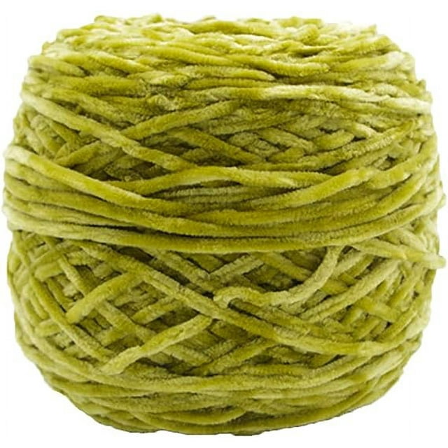 Zhuge Hilo de terciopelo de chenilla de 250 g, verde claro, voluminoso, vegano, suave, hilo de terciopelo para tejer, hilo de chenilla de algodón mezclado con poliéster