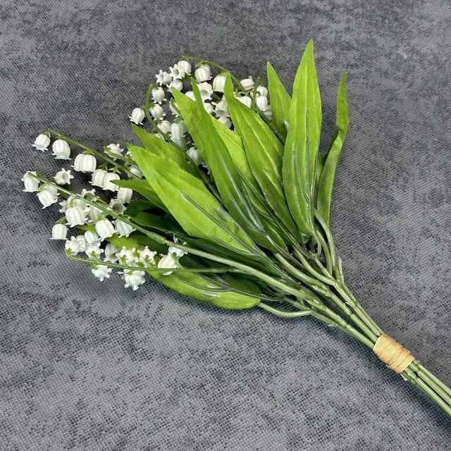 Nvzi 6 piezas de flores artificiales de tacto real, flores falsas para decoración del hogar, oficina, boda, arreglo de ramo de flores artificiales para decoración (blanco, 14,5 pulgadas de largo)