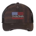 thumbnail image 5 of We The People Trucker Hat Distressed American Flag Mesh Cap Constitutional Patriotic (Olive), 5 of 8