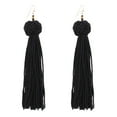 thumbnail image 2 of Anvazise Bohemian Women Woven Knot Long Tassel Dangle Hook Earrings Statement Jewelry Black, 2 of 13