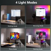 Pecham RGB Monitor Light Backlight Bar, 15.75” Dual Light Screen Light Bar with 15 Modes Dimmable, 3 Color Temperature Adjustable, Eye Caring Screen Light Bar for Reading Gaming