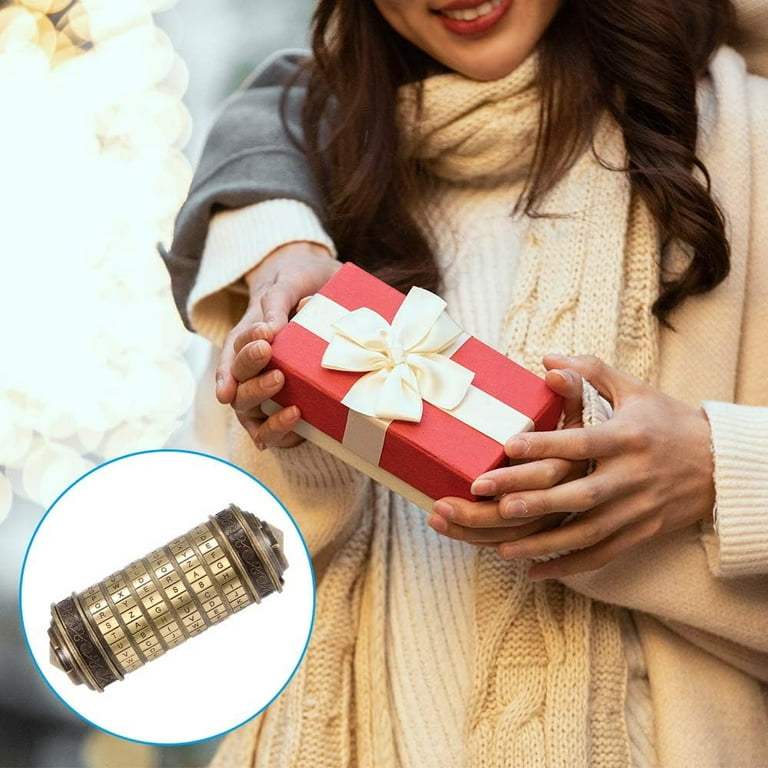 Da Vinci Code Puzzle Cylinder Lock Box, Lover Lock for Christmas