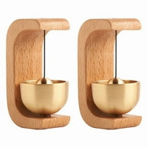 2024 Wooden Doorbell Bell Wind Chimes Wireless Doorbell for Home Entrance Door Bell Aesthetic Room Wall Decor-A, 2PCS