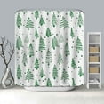 thumbnail image 4 of Christmas Trees Shower Curtain Merry Christmas Green Bathroom Curtain Xmas Winter Polyester Fabric Shower Curtain Set with 12 Hooks, 72x72 Inches, 4 of 6