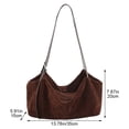 thumbnail image 3 of Suede Cow Leather Hobo Bag, Soft Slouch Shoulder Handbag, 13.78x5.91x7.87inch, 3 of 7