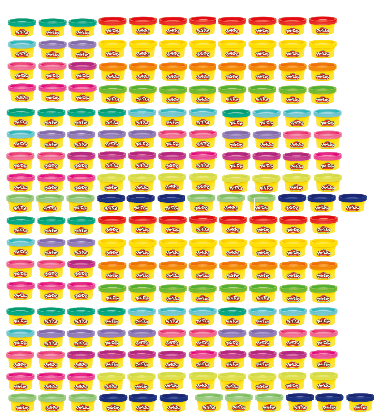 (4 pack) Play-Doh 50 Pack Party Favors Colorful Mini Cans in 13 Varied Colors for Kids, Ages 2+
