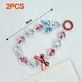 thumbnail image 2 of 2pcsY2K Embedded five-pointed Star Round Bead chain diy Necklace Earring Accessories Mobile phone chain Beaded - red, 2 of 5