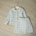 thumbnail image 2 of Richie House Girls Plaid Skirt 2P Set Long Sleeve Jacket Coat Party Dress Skirt Fall Outfit 3-10T RHK3008-A-3/4, 2 of 7