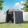 thumbnail image 3 of 7.5' x 6.2' Portable Shed, Waterproof Bike Tent with Zipper Door Dark Grey, 3 of 10