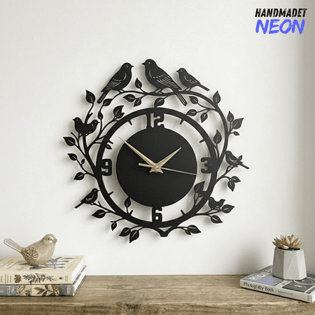 Handmadetneonsign Bird Metal Wall Clock, Bird Lover Gift, Mother Day Gift