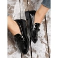thumbnail image 4 of Bow & Fringe Decor Flat Loafers, Black Elegant Bowknot & Tassel Solid Color Women's Flat Shoes, 4 of 4