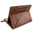 thumbnail image 4 of Allytechgroup Portfolio Carrying Bag Case for Samsung Galaxy Tab S10 FE+ 13.1" 2025, Document Notes Pocket Stand Shoulder Strap Protective Case Cover for Galaxy Tab S10 FE+ Plus SM-X620, Brown, 4 of 5