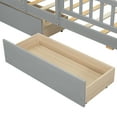 thumbnail image 6 of Luckynote Twin Solid Wood Platform Bed, with Headboard Storage, LED Light, Guard, and Drawers, Gray, 6 of 9