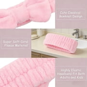 8 Pack Soft Microfiber Spa Headband, Elastic Bow Makeup Hair Band for Face Washing