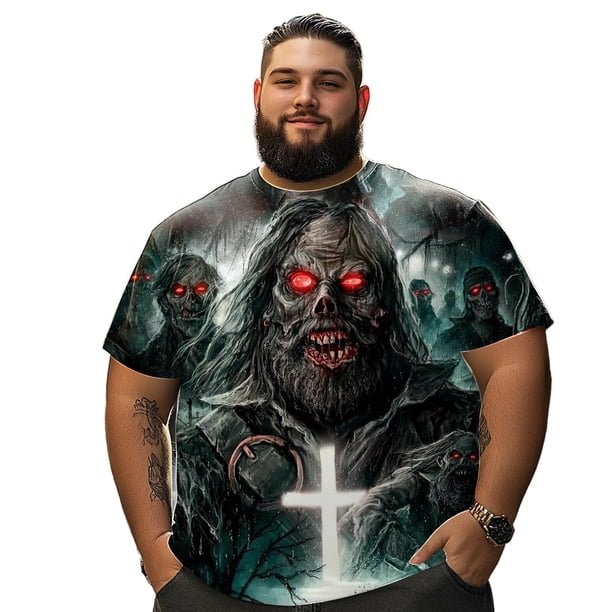 playera grande y alto para hombre big and tall men t shirt camisas playeras manga corta 7XLT 3DTS10096