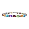 thumbnail image 2 of Oval Multi Color Gemstone Bracelet in 14K White Gold 15.00 CT TGW, 2 of 2