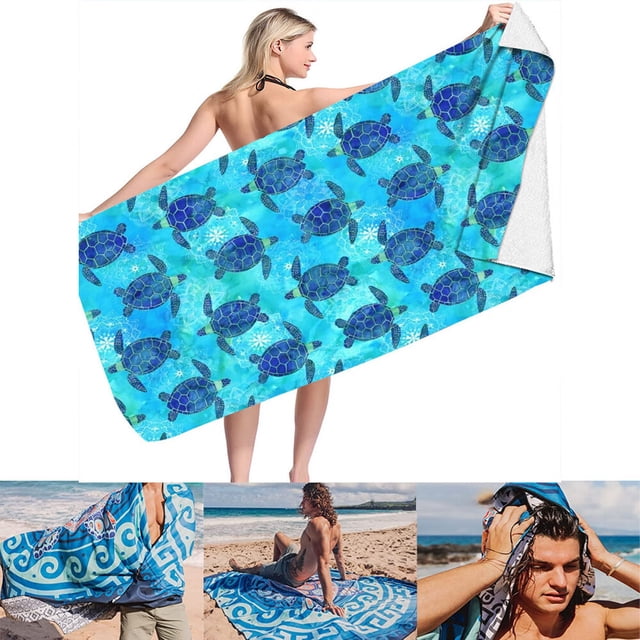 ZHAOCHENG Una pieza (STJ-7, aproximadamente 80 * 160 cm) Toalla de lana de doble cara Secado rápido, extra grande 80 * 160 cm Toalla de playa sin arena Toallas de viaje súper livianas para piscina, ca