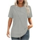 thumbnail image 3 of Camisetas para mujer,Camisa informal de manga corta holgada para mujer, cuello redondo, tejido de poliéster, ideal para uso diario en primavera y verano, sopatenor, 3 of 9