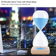 thumbnail image 2 of Temporizador de arena colorido con base de madera, reloj de arena de 30 minutos, regalo para decoración del hogar y la Oficina (azul), 2 of 7